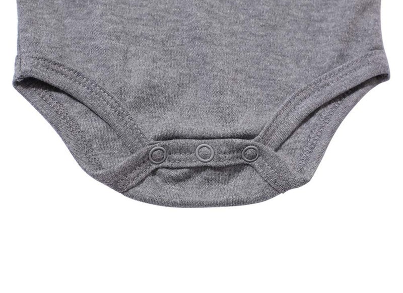 Teach Leanbh Baby Boys Pure Color Cotton Short Long Sleeve Polo Bodysuit 3-24 Months (Grey, 9 Months) - Image 4